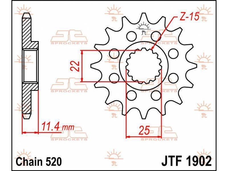 JT SPROCKETS Sprocket Front 15T 520 von JT Sprockets