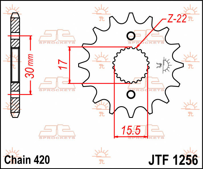 JT SPROCKETS Sprocket Front 16T 420 von JT Sprockets