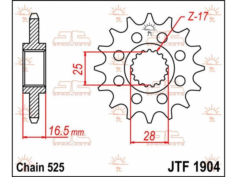 JT SPROCKETS Sprocket Front 17T 525 von JT Sprockets