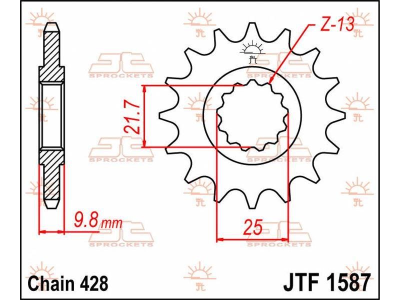 JT SPROCKETS Sprocket Front 19T 428 von JT Sprockets