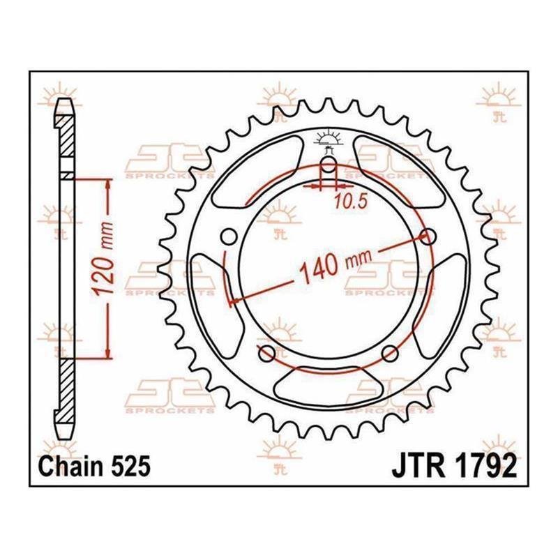 JT SPROCKETS Sprocket Rear 48T 525 von JT Sprockets