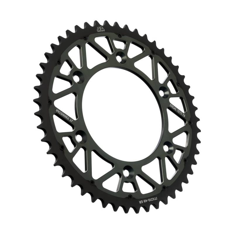 JT Sprockets JTX210.49GR 49 Zähne graues Twinstar Stahl/Aluminium Hybrid Ritzel von JT Sprockets