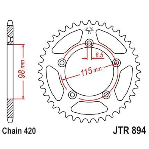 JT Sprockets Kettenblatt schwarz JTR894.50ZBK von JT Sprockets