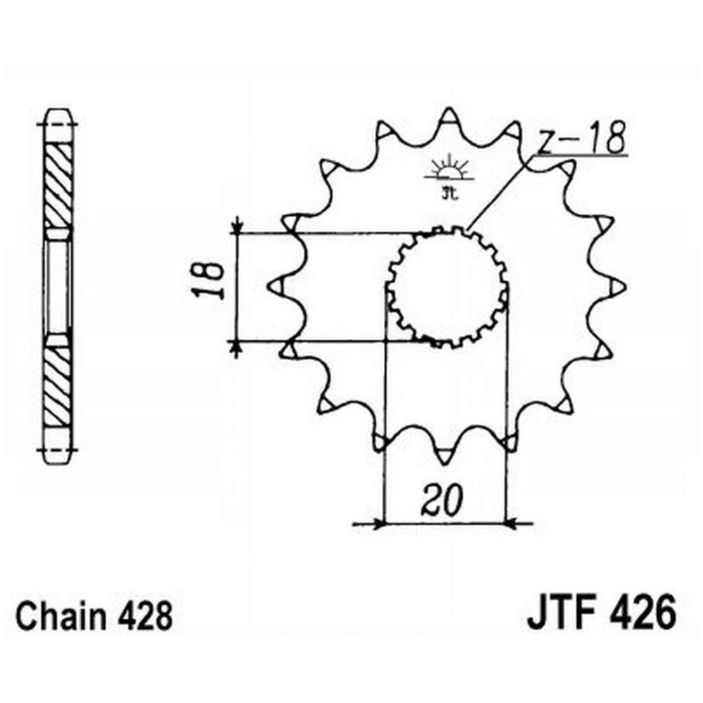 RITZEL 16Z TEILUNG 428 von JT Sprockets