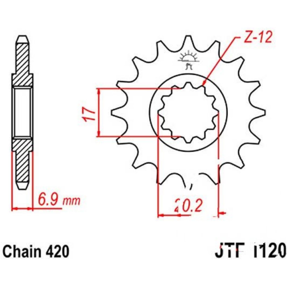 Jt jtf1120.11 zahnrad ritzel 11z teilung 420 f112011 von JT