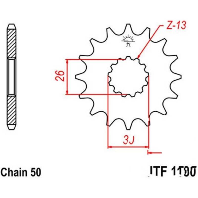 Jt jtf1180.18 zahnrad ritzel 18z teilung 530 f118018 von JT