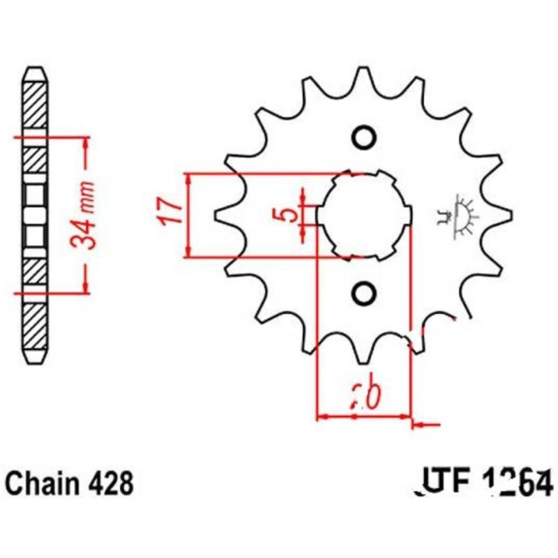 Jt jtf1264.14 zahnrad ritzel 14z teilung 428 f126414 von JT