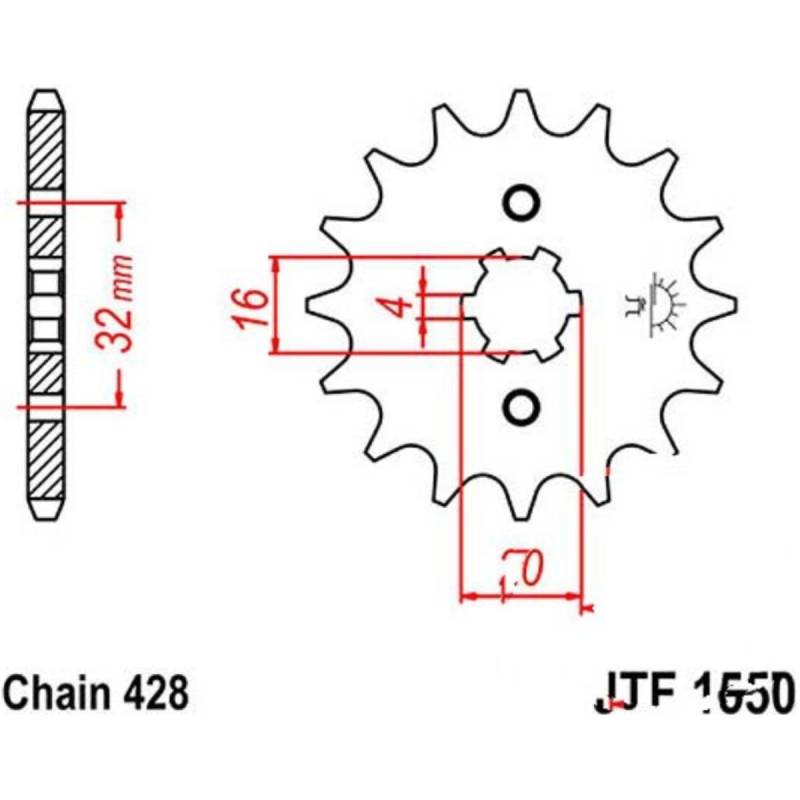 Jt jtf1550.13 zahnrad ritzel 13z teilung 428 f155013 von JT