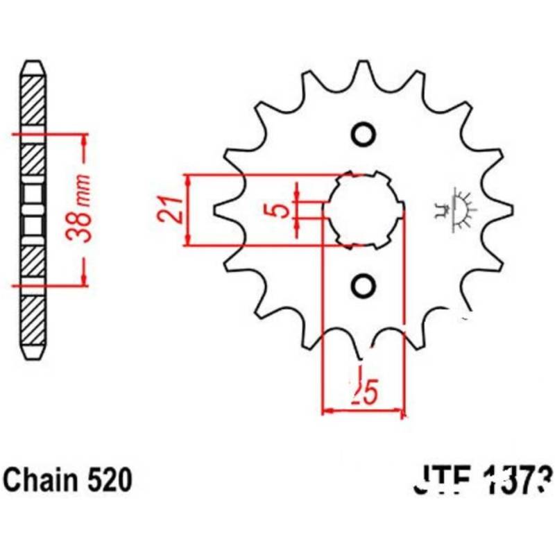 Jt jtf1573.13 zahnrad ritzel 13z teilung 520 f157313 von JT