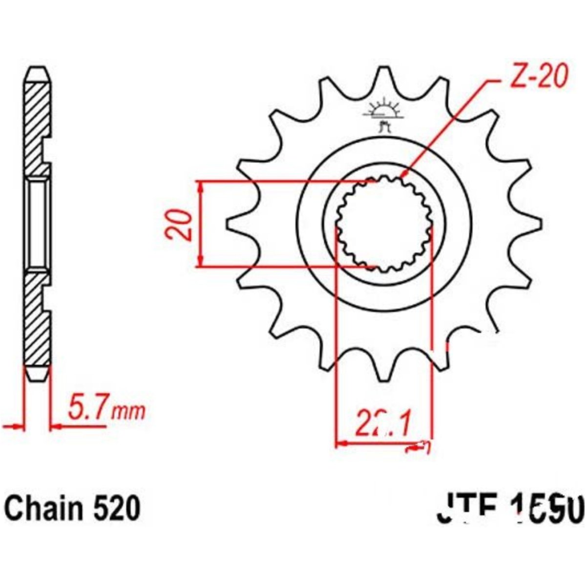 Jt jtf1590.13sc zahnrad racing-ritzel 13z teilung 520 f159013sc von JT