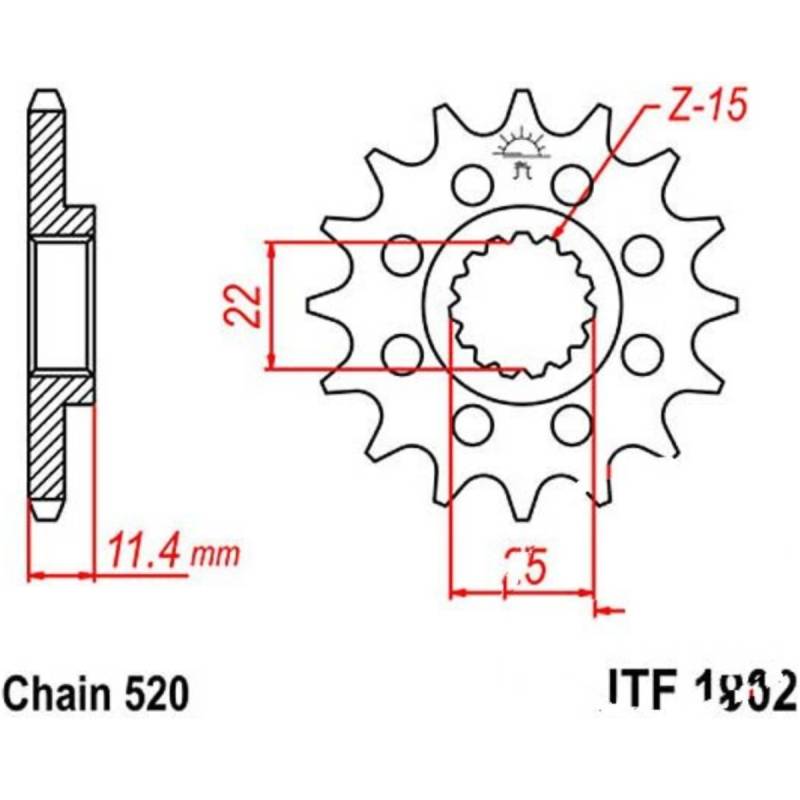 Jt jtf1902.12 zahnrad racing-ritzel 12z teilung 520 f190212 von JT