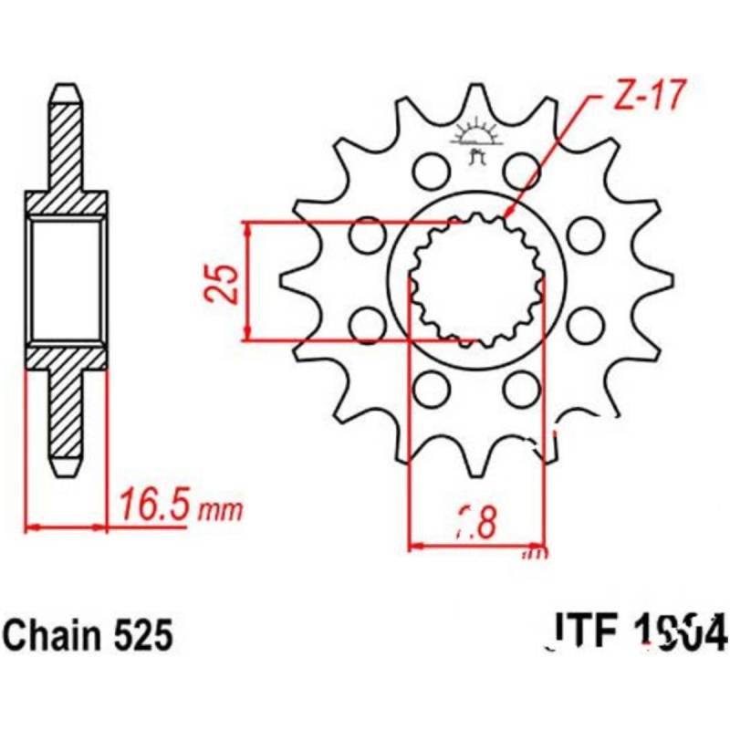 Jt jtf1904.15 zahnrad racing-ritzel 15z teilung 525 f190415 von JT