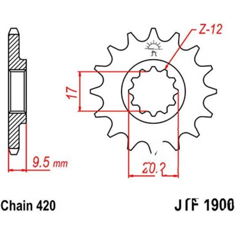 Jt jtf1906.13 zahnrad ritzel 13z teilung 420 f190613 von JT