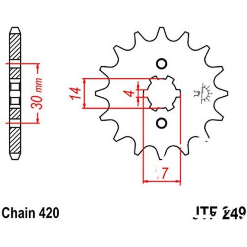 Jt jtf249.14 zahnrad ritzel 14z teilung 420 von JT