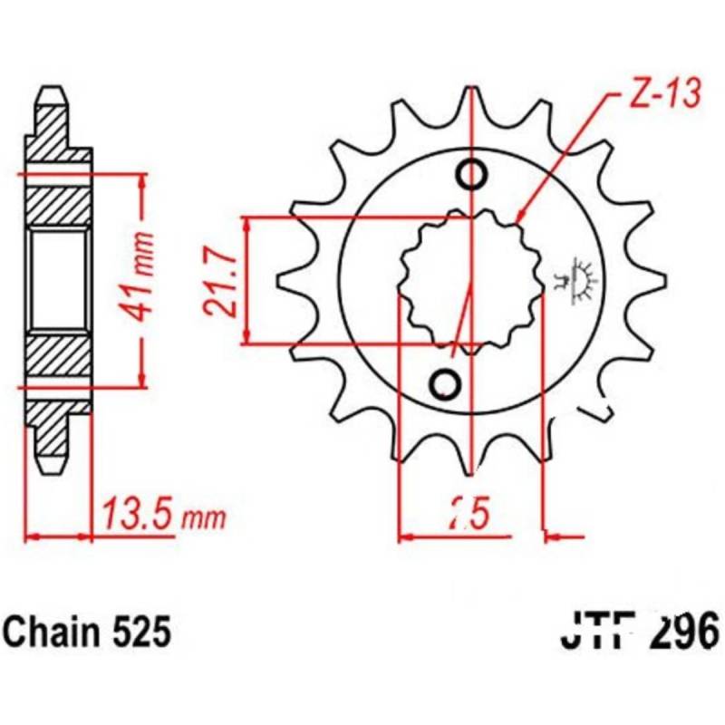 Jt jtf296.15 zahnrad ritzel 15z teilung 525 f29615 von JT