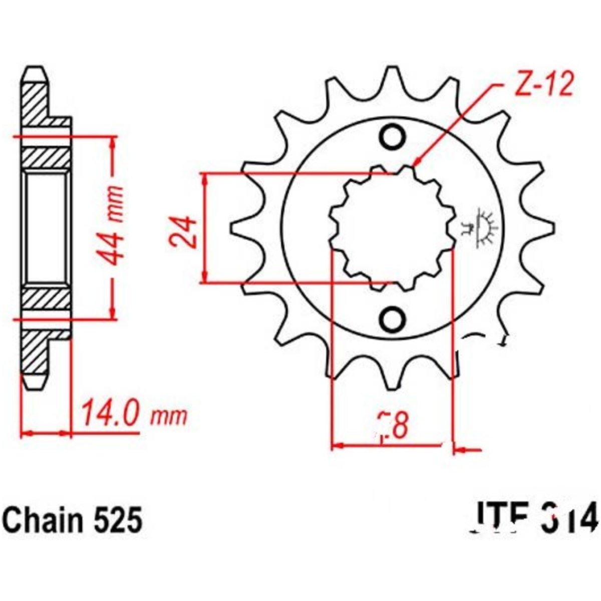 Jt jtf314.15 zahnrad ritzel 15z teilung 525 f31415 von JT