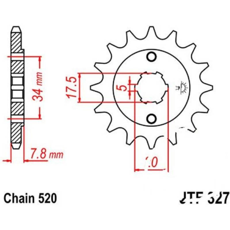 Jt jtf327.12 zahnrad ritzel 12z teilung 520 f32712 von JT