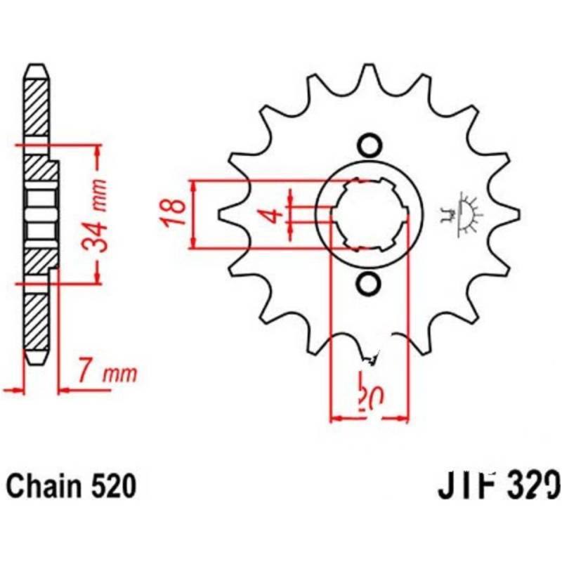 Jt jtf329.13 zahnrad ritzel 13z teilung 520 f32913 von JT