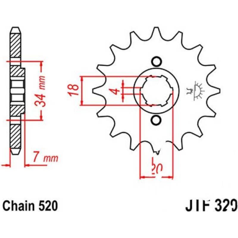 Jt jtf329.14 zahnrad ritzel 14z teilung 520 f32914 von JT