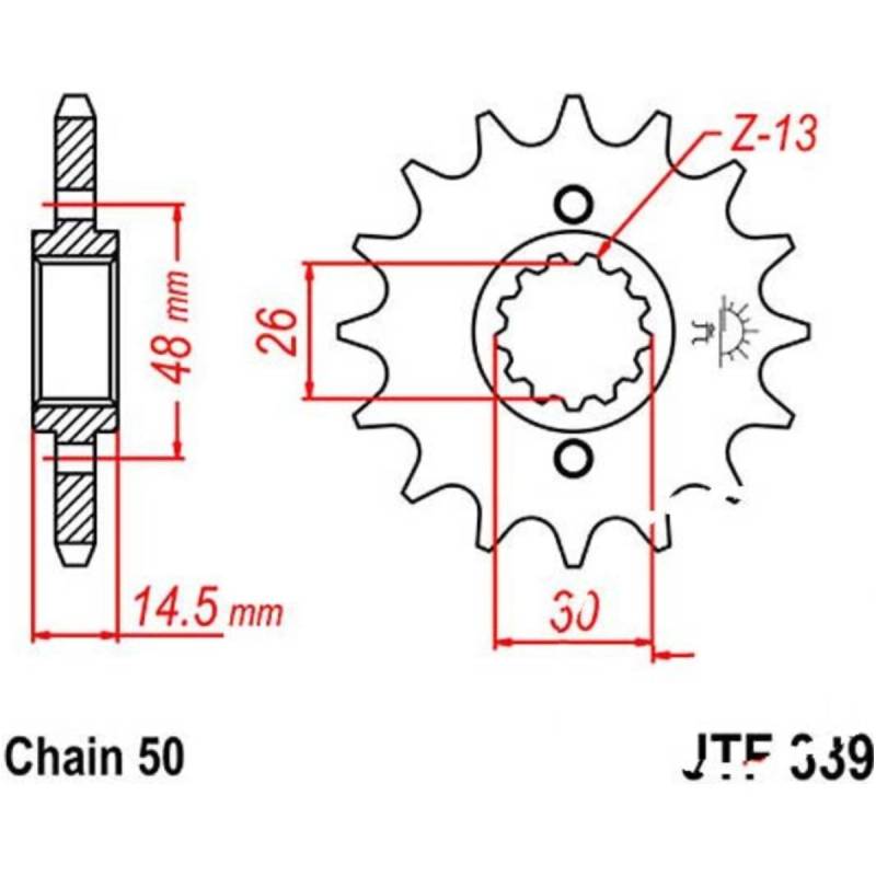 Jt jtf339.15 zahnrad ritzel 15z teilung 530 von JT