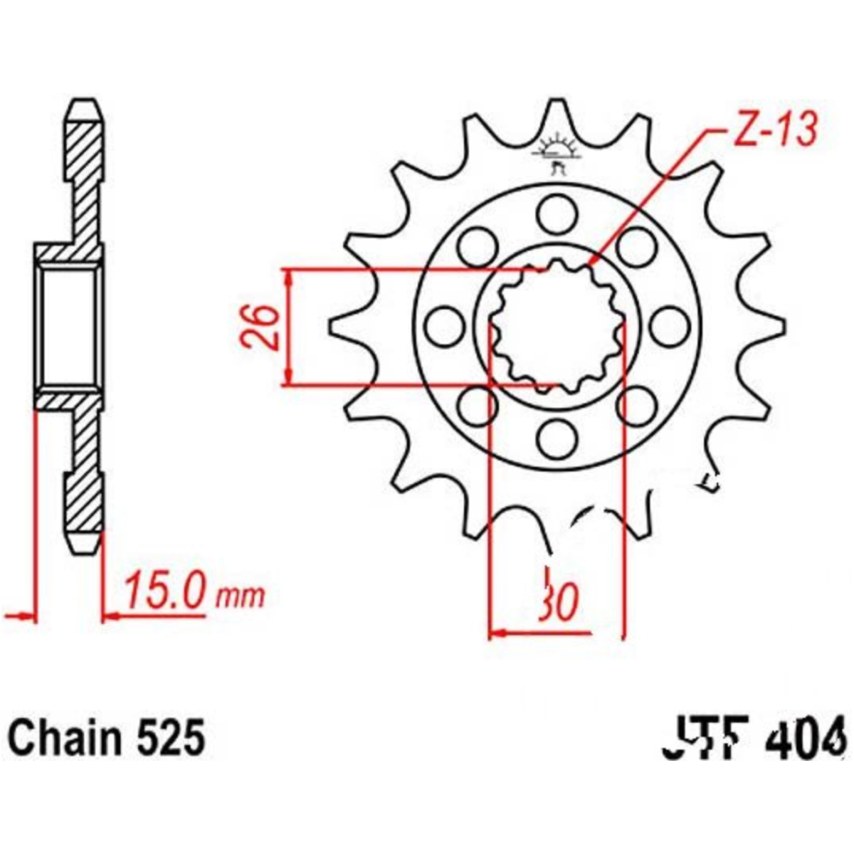 Jt jtf404.17 zahnrad racing-ritzel 17z teilung 525 von JT