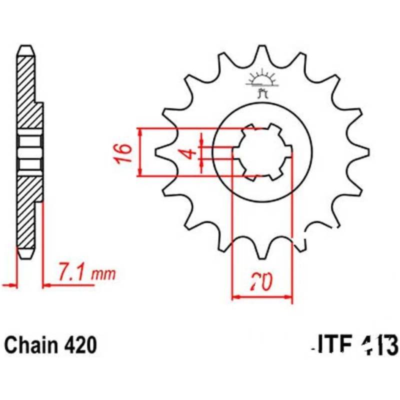 Jt jtf413.12 zahnrad ritzel 12z teilung 420 f41312 von JT