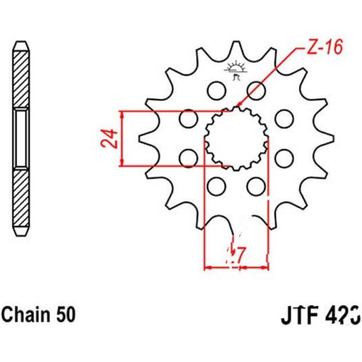 Jt jtf423.16 zahnrad racing-ritzel 16z teilung 530 von JT