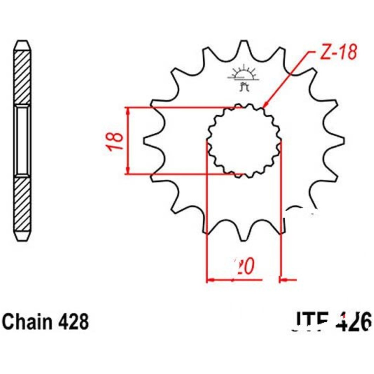 Jt jtf426.11 zahnrad ritzel 11z teilung 428 f42611 von JT