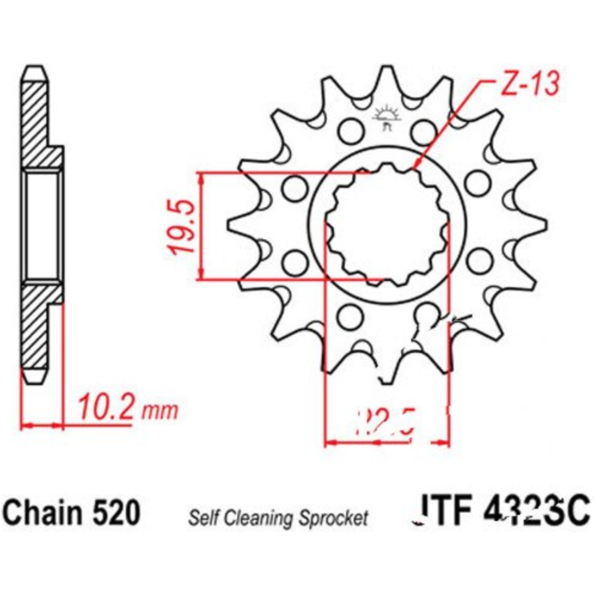 Jt jtf432.14sc zahnrad racing-ritzel 14z teilung 520 f43214sc von JT