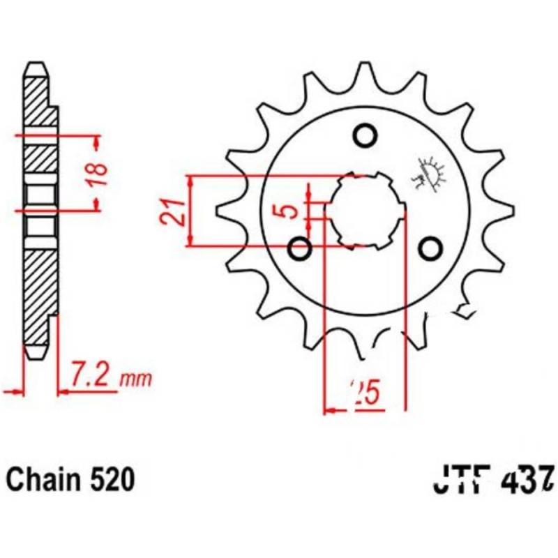 Jt jtf437.15 zahnrad ritzel 15z teilung 520 f43715 von JT