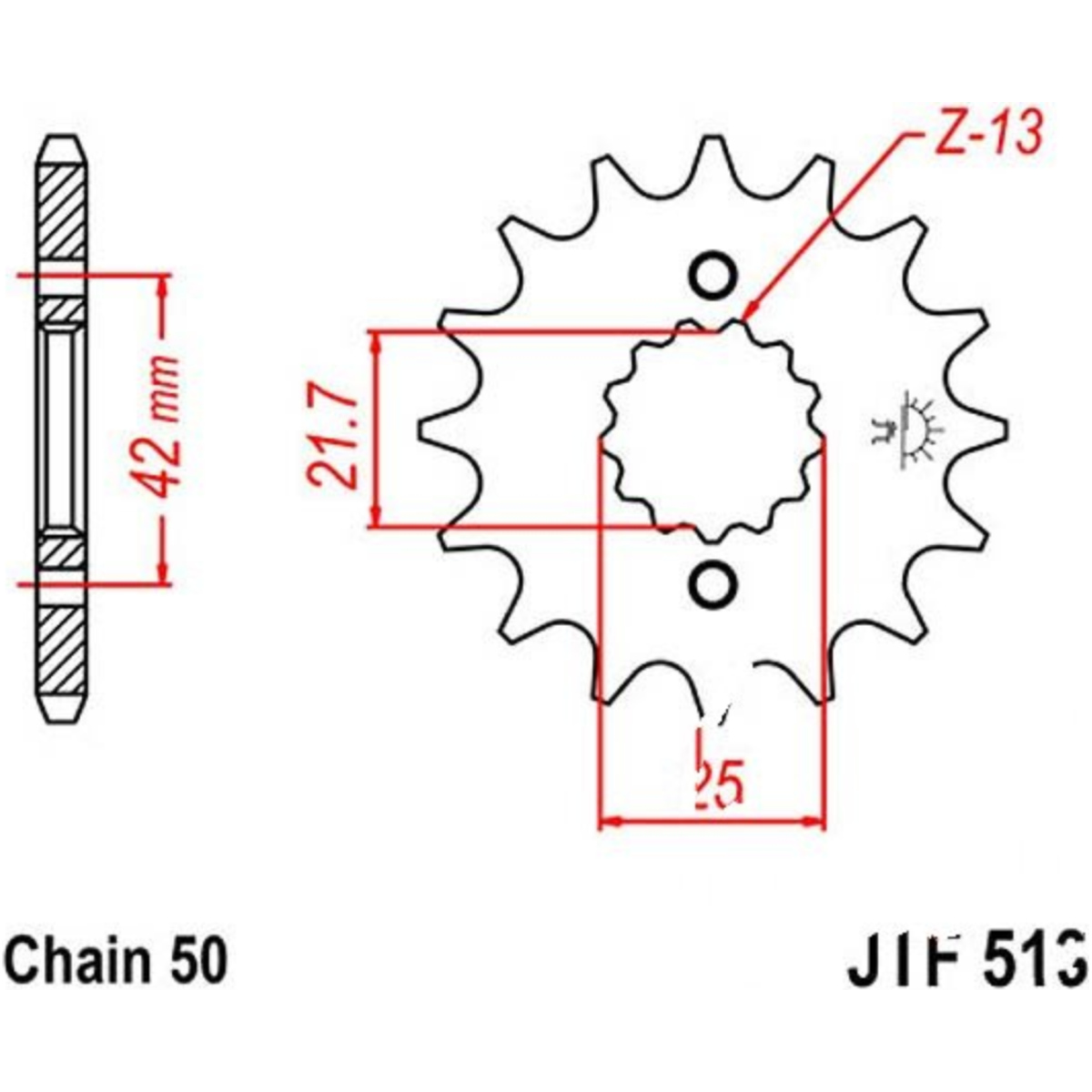 Jt jtf513.15 zahnrad ritzel 15z teilung 530 f51315 von JT