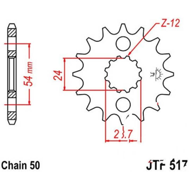 Jt jtf517.17 zahnrad ritzel 17z teilung 530 f51717 von JT