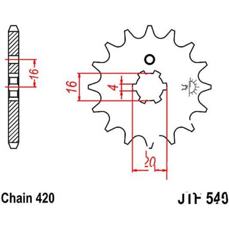 Jt jtf546.14 zahnrad ritzel 14z teilung 420 f54614 von JT