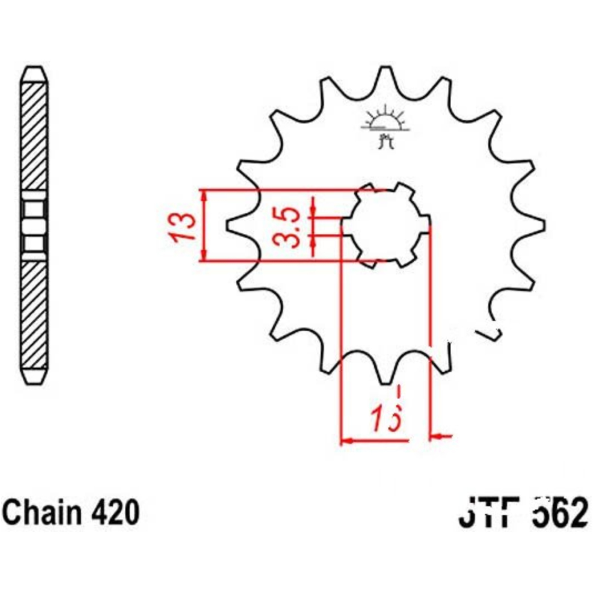 Jt jtf562.09 zahnrad ritzel 9z teilung 420 von JT