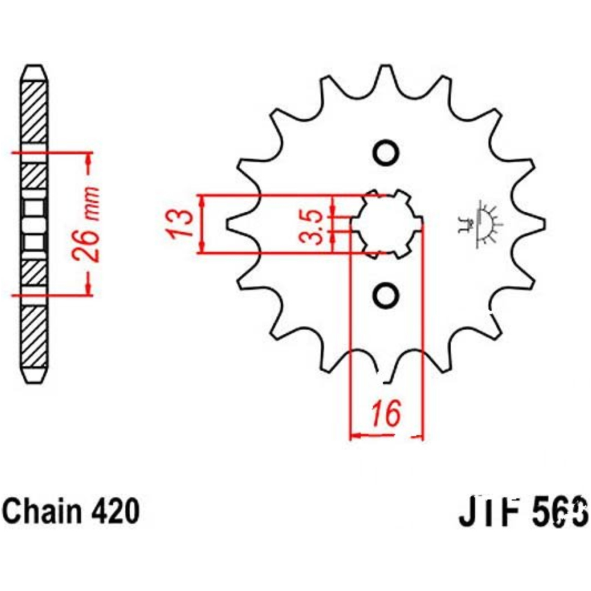 Jt jtf563.11 zahnrad ritzel 11z teilung 420 f56311 von JT