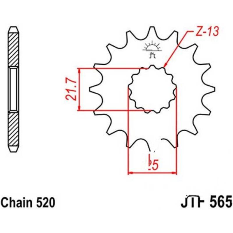 Jt jtf565.13sc zahnrad racing-ritzel 13z teilung 520 f56513sc von JT