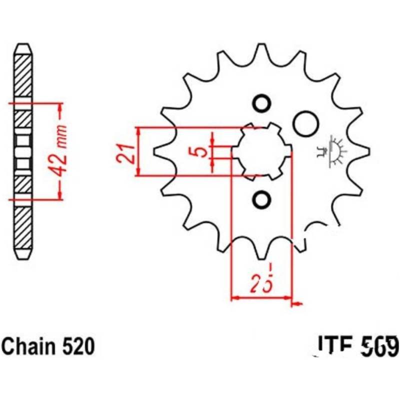 Jt jtf569.12 zahnrad ritzel 12z teilung 520 f56912 von JT