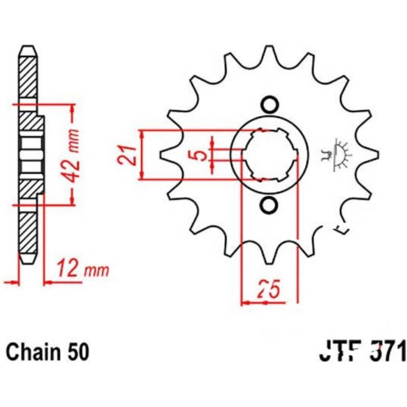 Jt jtf571.15 zahnrad ritzel 15z teilung 530 f57115 von JT