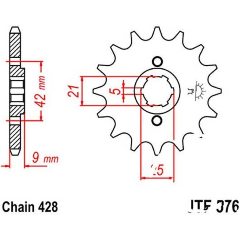 Jt jtf576.17 zahnrad ritzel 17z teilung 428 f57617 von JT