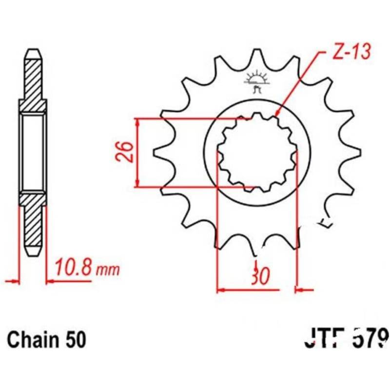 Jt jtf579.14 zahnrad ritzel 14z teilung 530 von JT