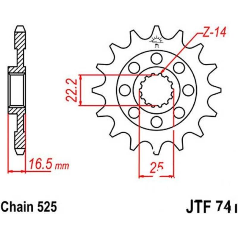 Jt jtf741.15 zahnrad racing-ritzel 15z teilung 525 von JT