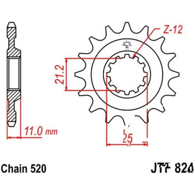 Jt jtf824.14sc zahnrad racing-ritzel 14z teilung 520 f82414sc von JT