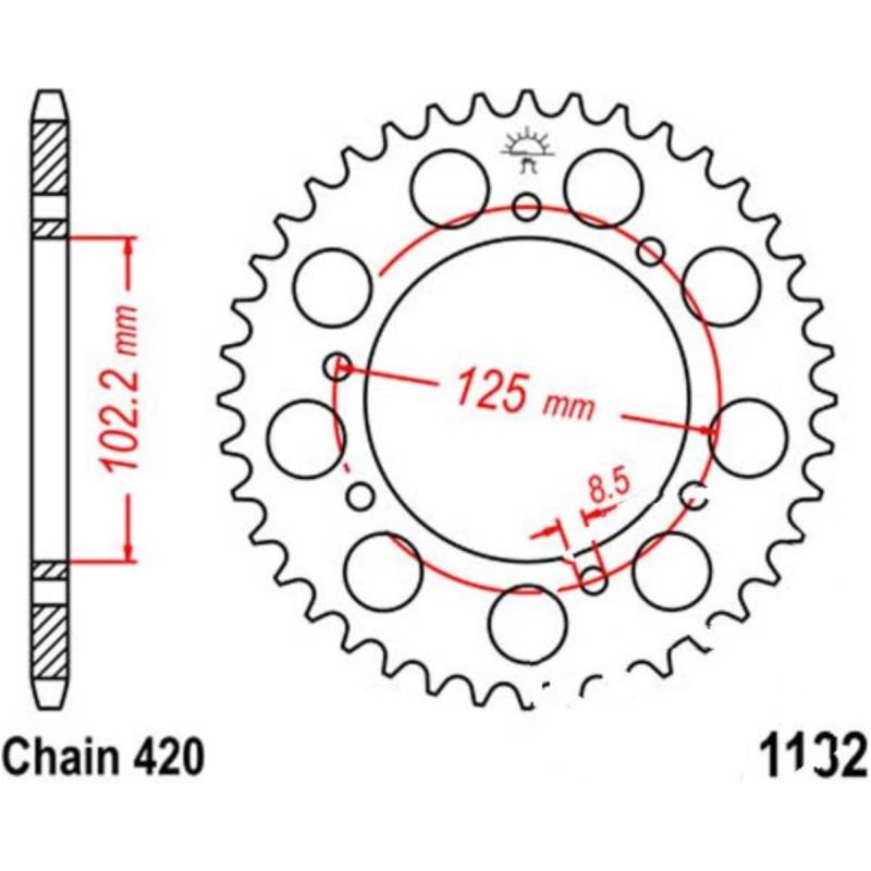 Jt jtr1132.53 kettenblatt kettenrad 53z teilung 420 r113253 von JT