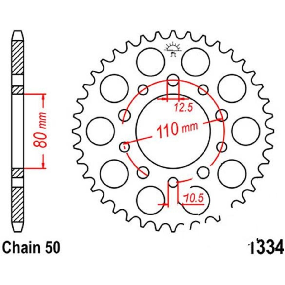 Jt jtr1334.40 kettenblatt kettenrad 40z teilung 530 von JT