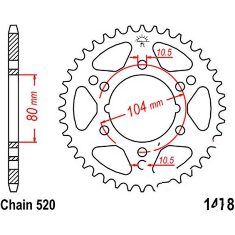 Jt jtr1478.43 kettenblatt kettenrad 43z teilung 520 r147843 von JT