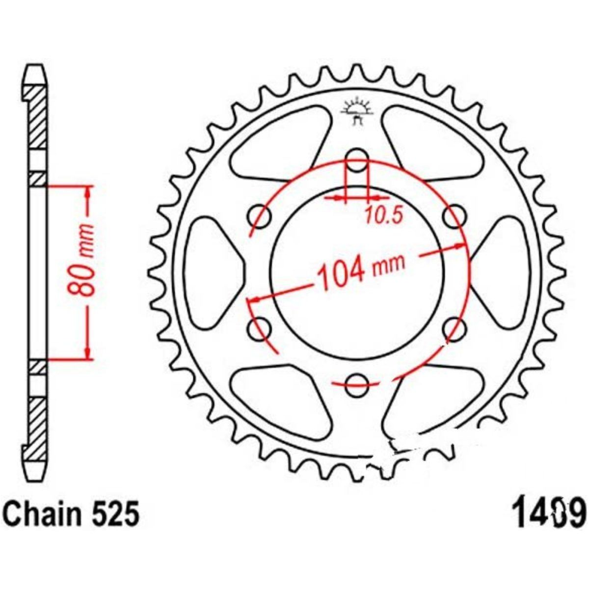 Jt jtr1489.41 kettenblatt kettenrad 41z teilung 525 r148941 von JT