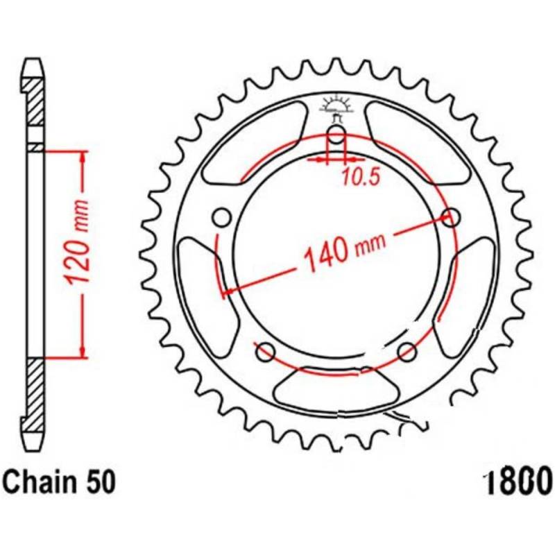 Jt jtr1800.46 kettenblatt kettenrad 46z teilung 530 r180046 von JT