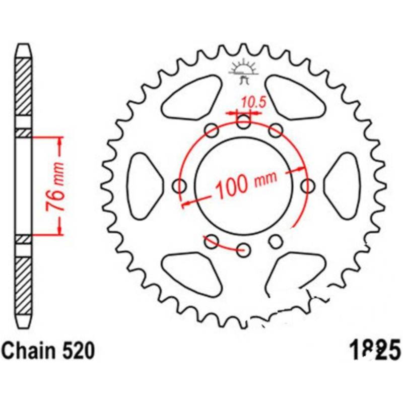 Jt jtr1825.42 kettenblatt kettenrad 42z teilung 520 r182542 von JT