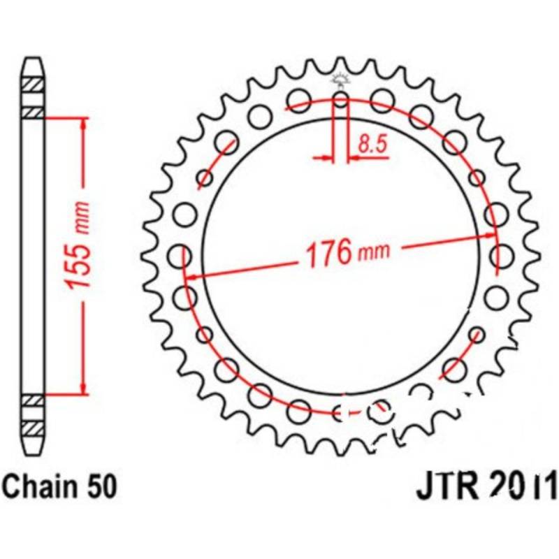 Jt jtr2011.42 kettenblatt kettenrad 42z teilung 530 r201142 von JT