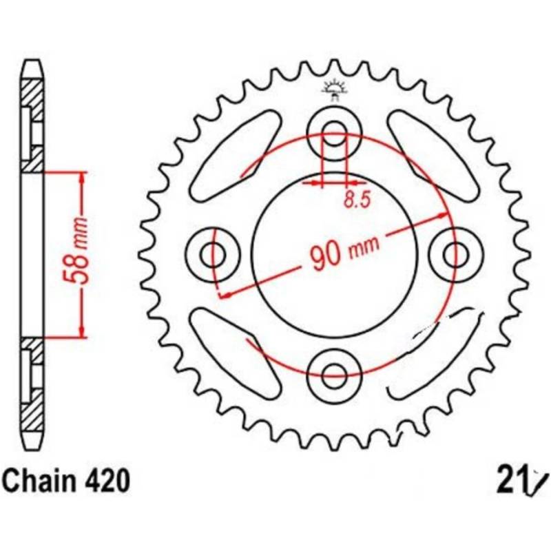 Jt jtr212.37 kettenblatt kettenrad 37z teilung 420 r21237 von JT